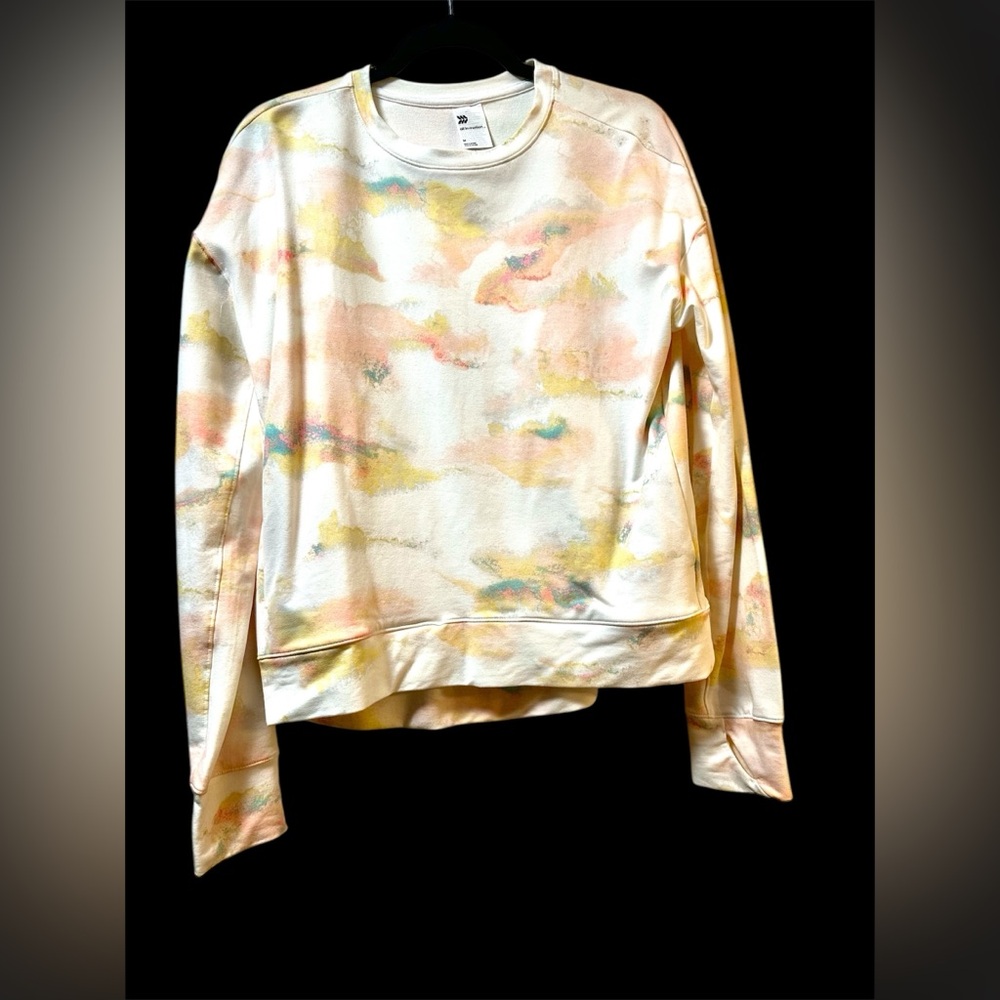 All in Motion crewneck Colorful Tie-Dye Sweatshirt with thumbholes.